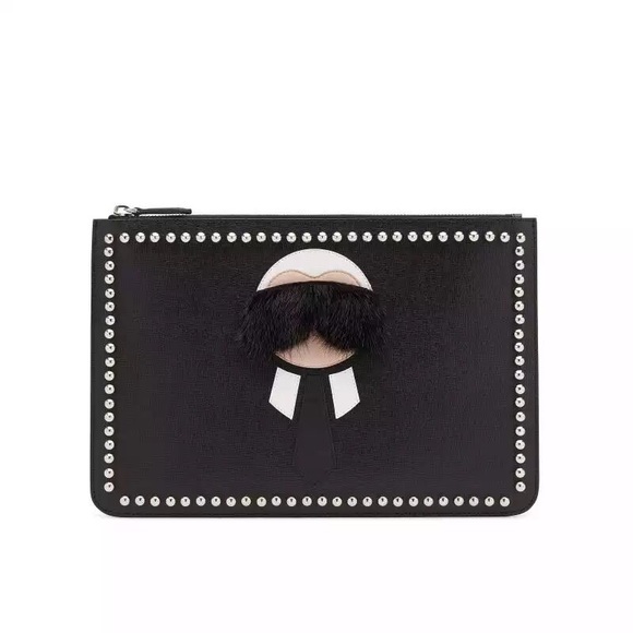 Fendi Handbags - FENDI Karl Lagerfeld Studded pouch lk new KARLITO